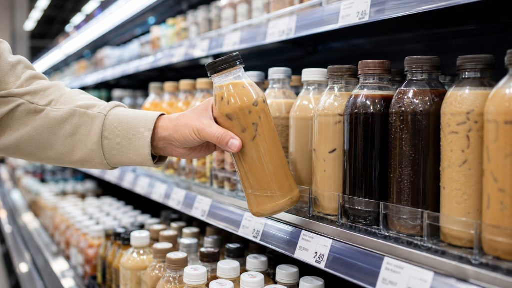 Kawa mrożona z butelki — ceny 2026: ice coffee, frappe i rachunek cold brew