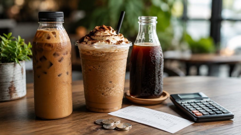 Kawa mrożona z butelki — ceny 2026: ice coffee, frappe i rachunek cold brew