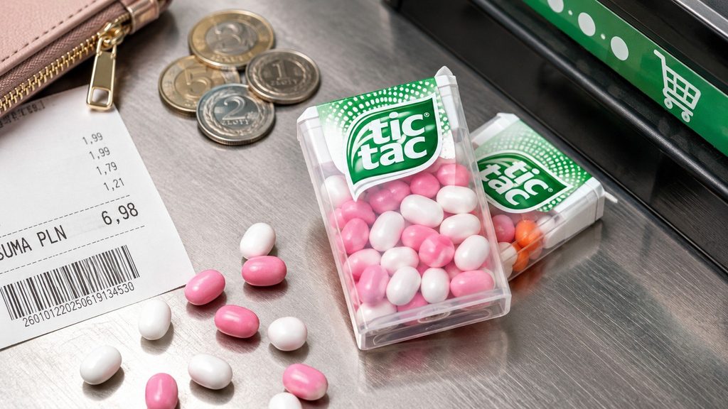 Tic Tac — ceny 2026: dwukaloryczna legenda i ekonomia pudełeczka przy kasie