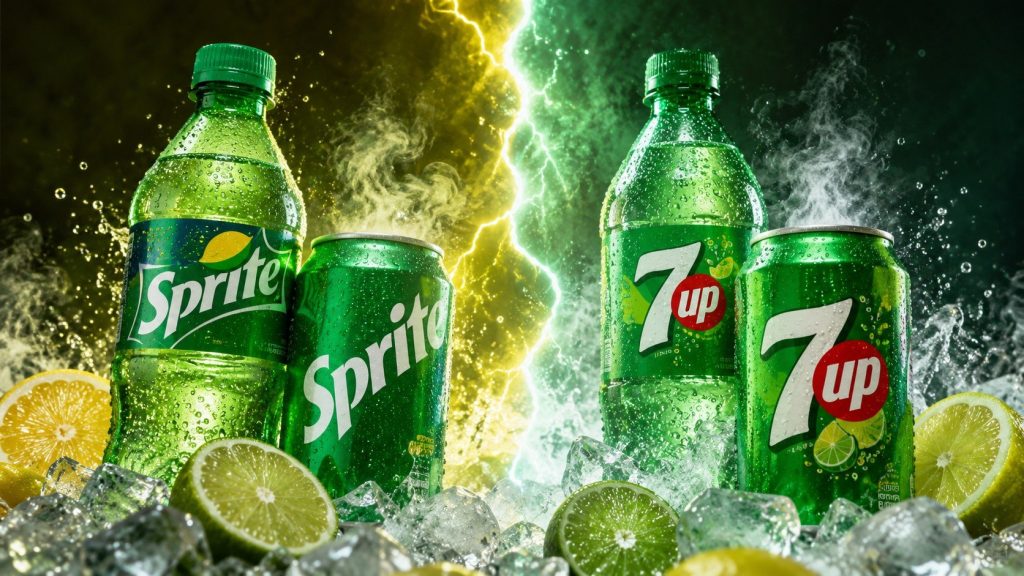 Sprite i 7UP toczą najdłuższy cytrynowy pojedynek świata — lustrzane odbicia z portfeli Coca-Coli i PepsiCo, które w upalne miesiące walczą o każdą lodówkę przy plaży. Sprawdzamy, ile kosztuje Sprite
